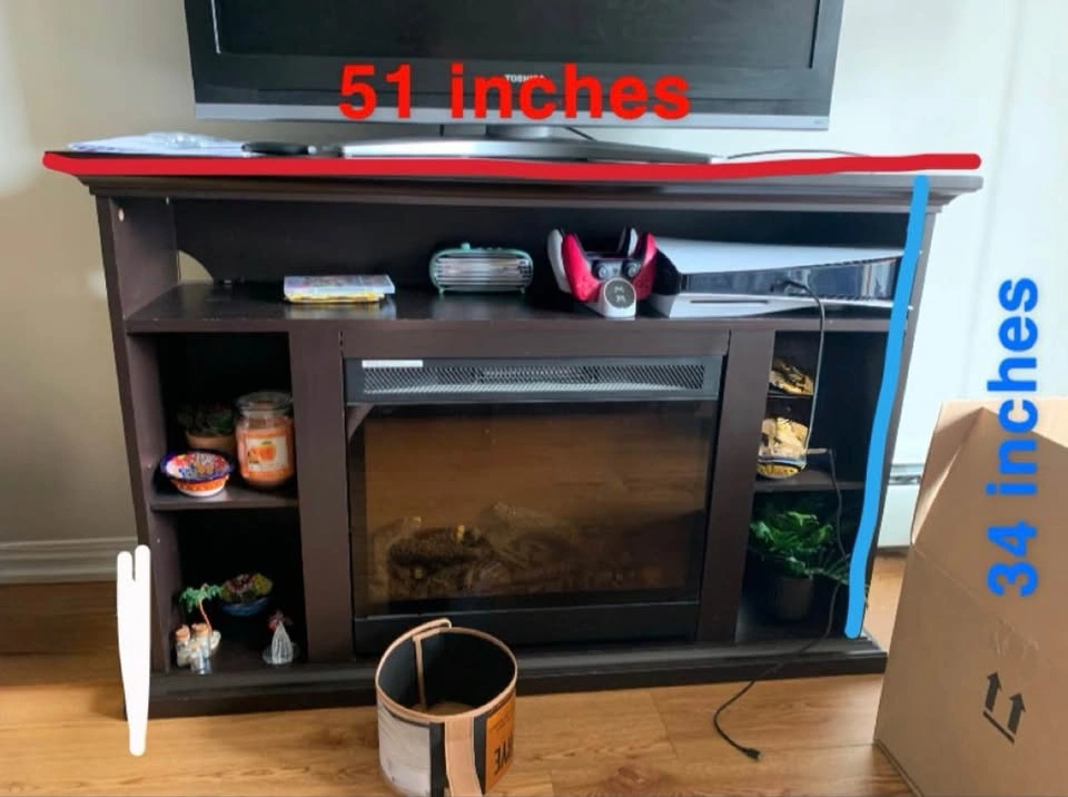 Dark Brown Electric Fireplace TV Stand - photo 2
