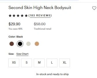 NWT Quince Second Skin Bodysuit Black fits XS - photo 3