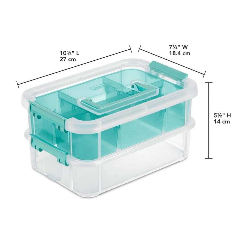 Sterilite Stack & Carry 2 Tray Handle Box Organizer - LIKE NEW - photo 3