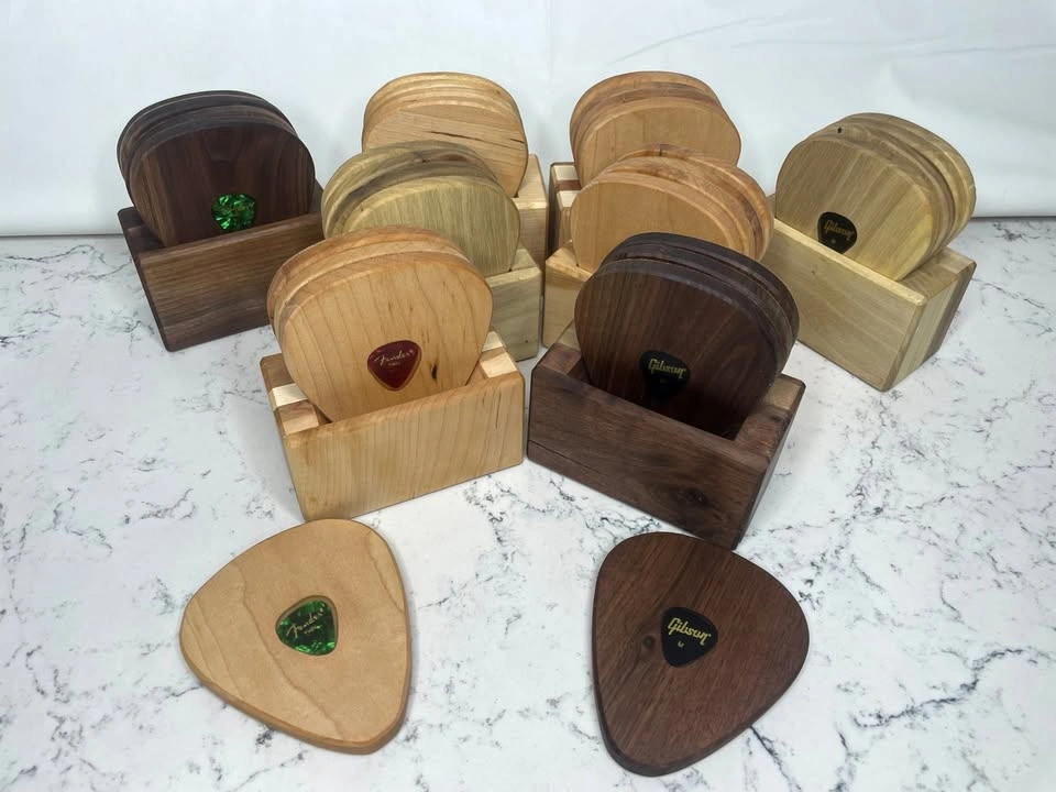 Guitar Pick Wooden Coasters