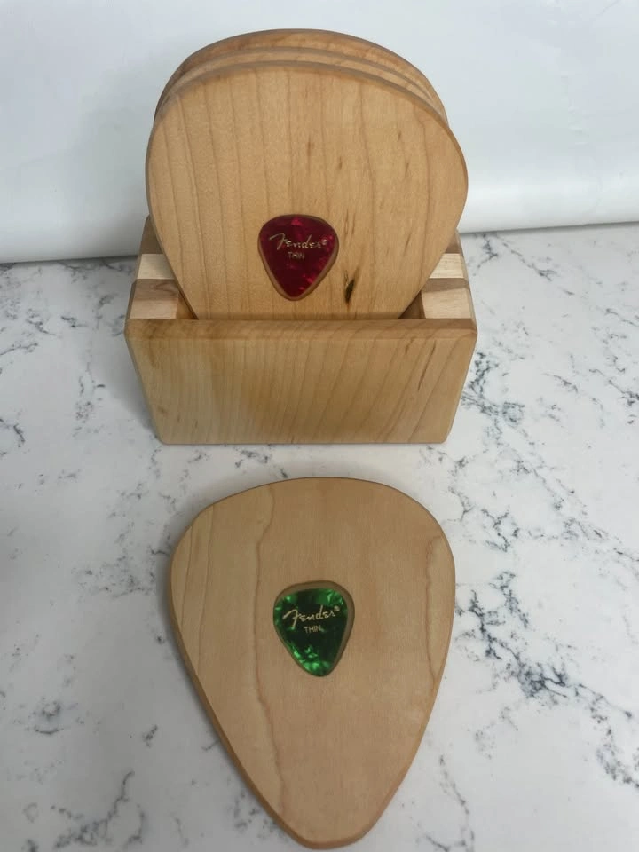 Guitar Pick Wooden Coasters - photo 3