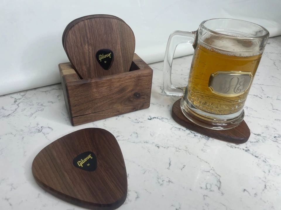 Guitar Pick Wooden Coasters - photo 4