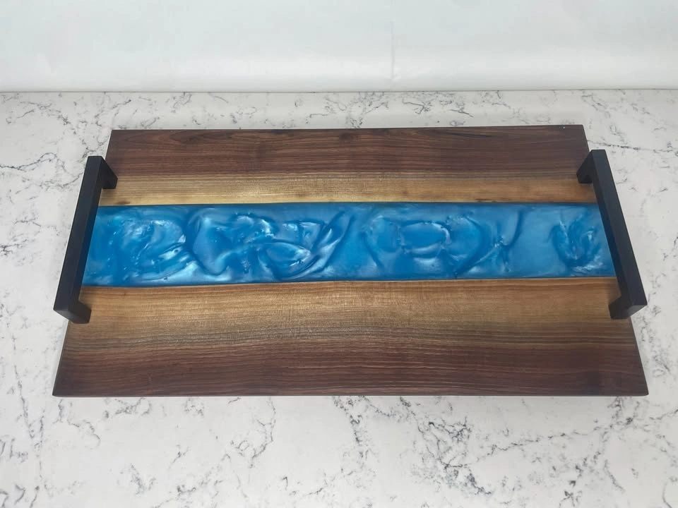 10x18 Live Edge Black Walnut Charcuterie Board w/ Epoxy