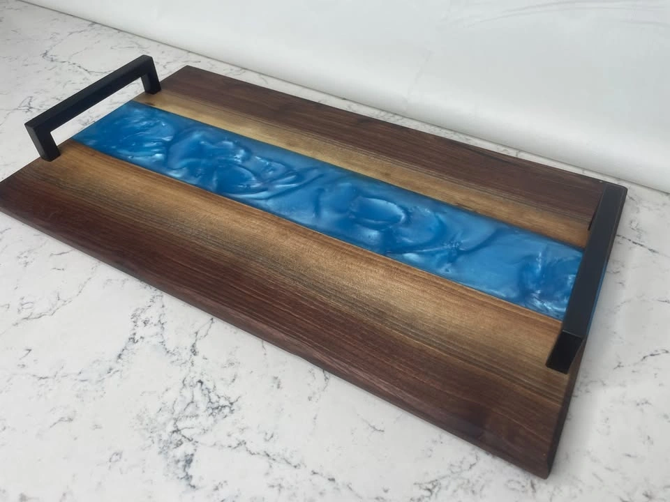 10x18 Live Edge Black Walnut Charcuterie Board w/ Epoxy - photo 2