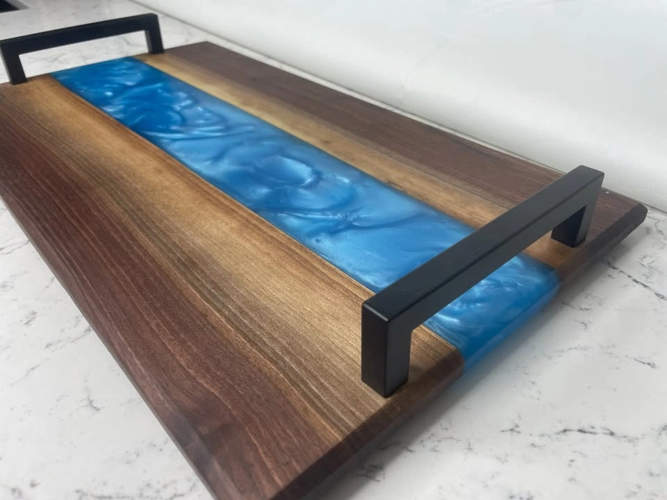 10x18 Live Edge Black Walnut Charcuterie Board w/ Epoxy - photo 3