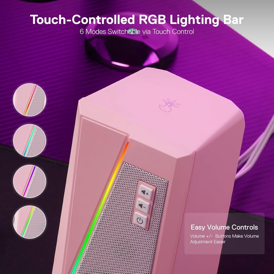 RGB PC Gaming Speakers Pink Redragon GS520 - photo 3