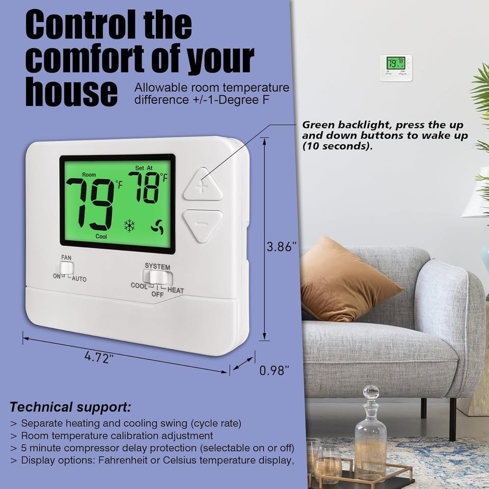 Heagstat Non-Programmable Thermostat - photo 4