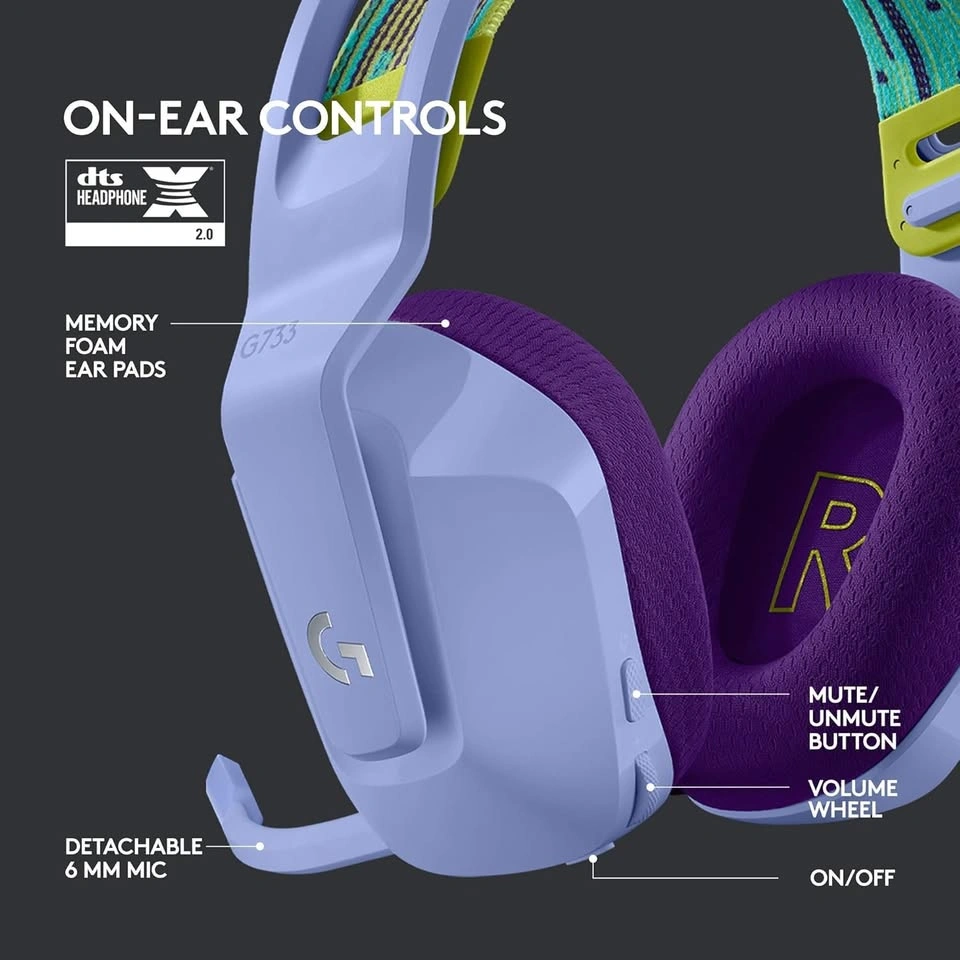Logitech G733 Lightspeed Wireless Gaming Headset - photo 4