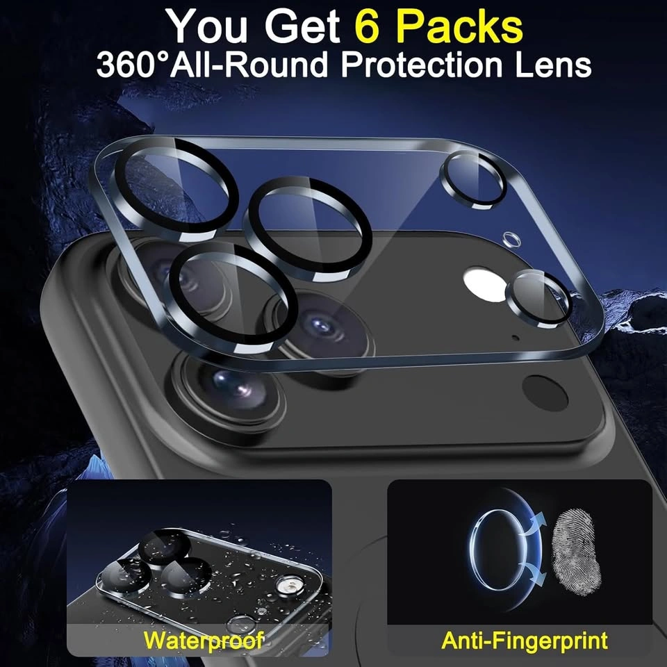 6 Pack iPhone 17 Pro / Pro Max Camera Lens Protectors - photo 2
