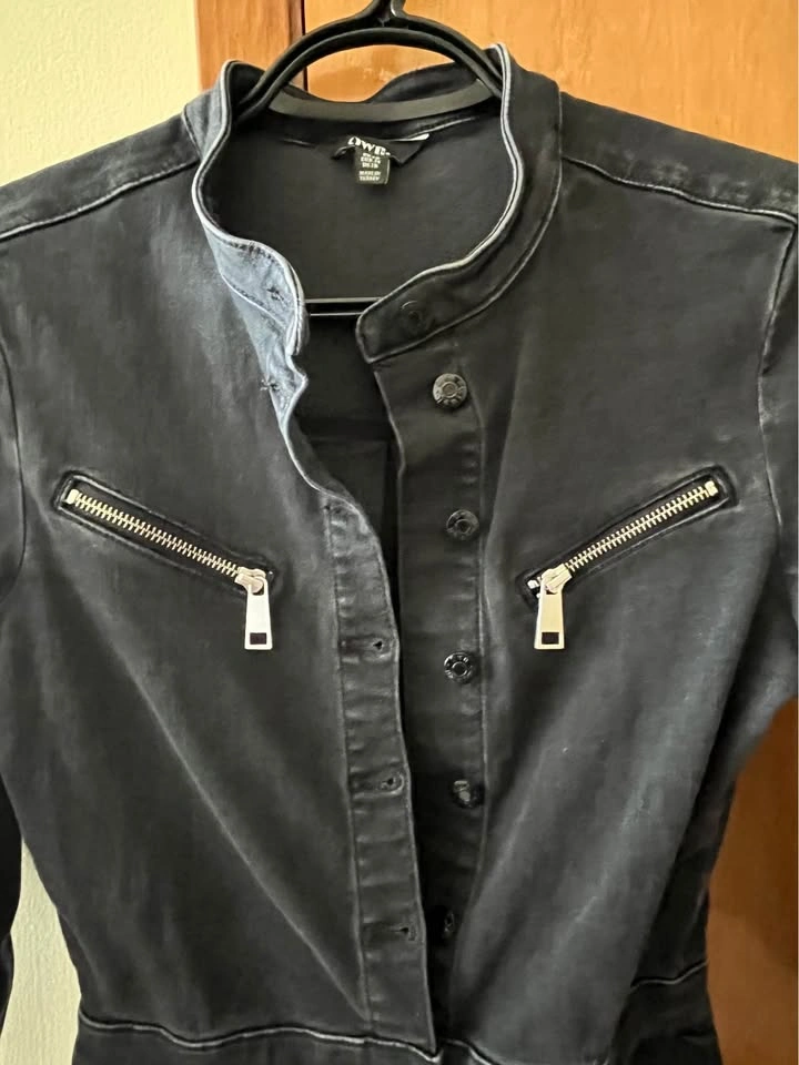 Stylish Dark Grey Denim Utility Dress - Size US 2R - photo 3