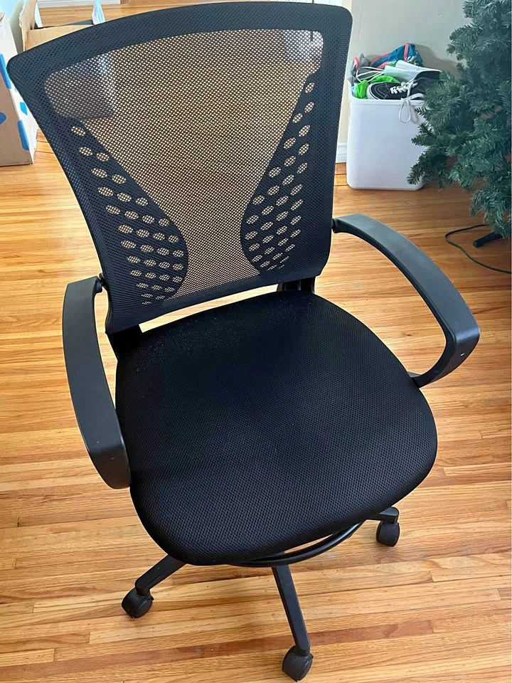 Black Mesh Drafting Chair