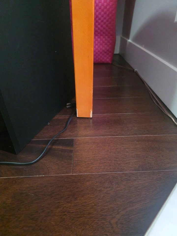 Orange Round Wood Table with Glass Top - photo 4