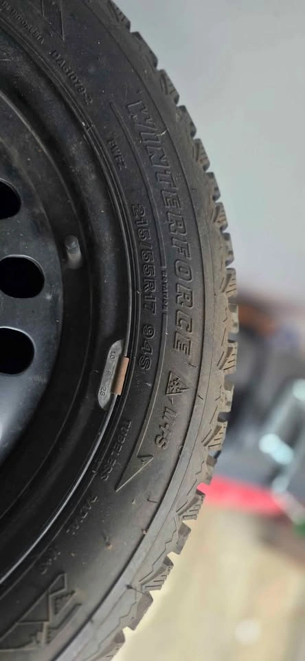 Winterforce Snow Tires W/ Steel Rims 215/55R17 5x4.5 - photo 2
