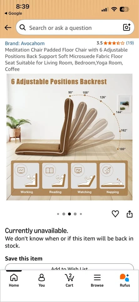 Adjustable padded chair/floor cushion - photo 4