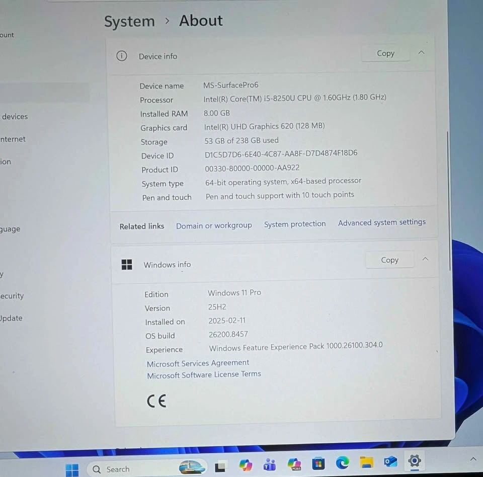 Microsoft Surface Pro 6 i5-8250U 8G/256G Win 11 Pro + Office - photo 4