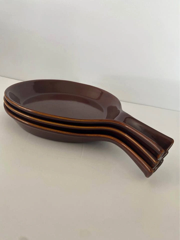 Vintage Ceramic Skillets / Sizzle Plates x3 - USA