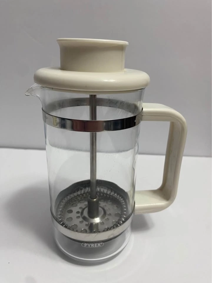 Vintage PYREX French Press Coffee Maker ☕ Glass & White Lid | Co - photo 3