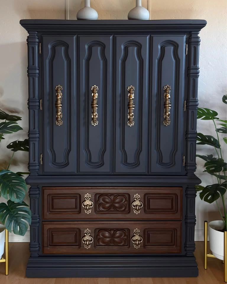 Refinished Moody Armoire Cabinet Dresser - photo 2