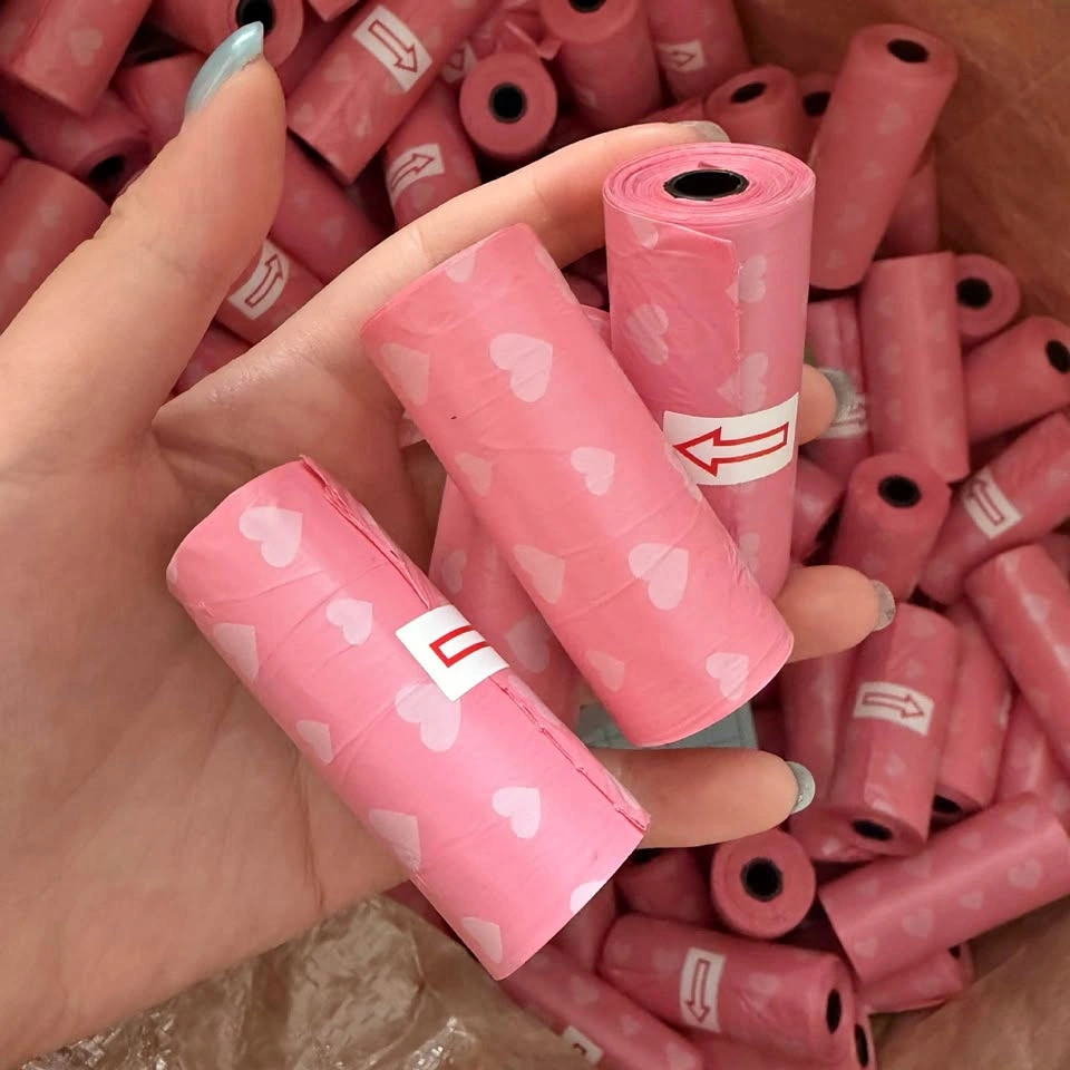 Pink Pet Waste Bags - Bulk Rolls 15 count