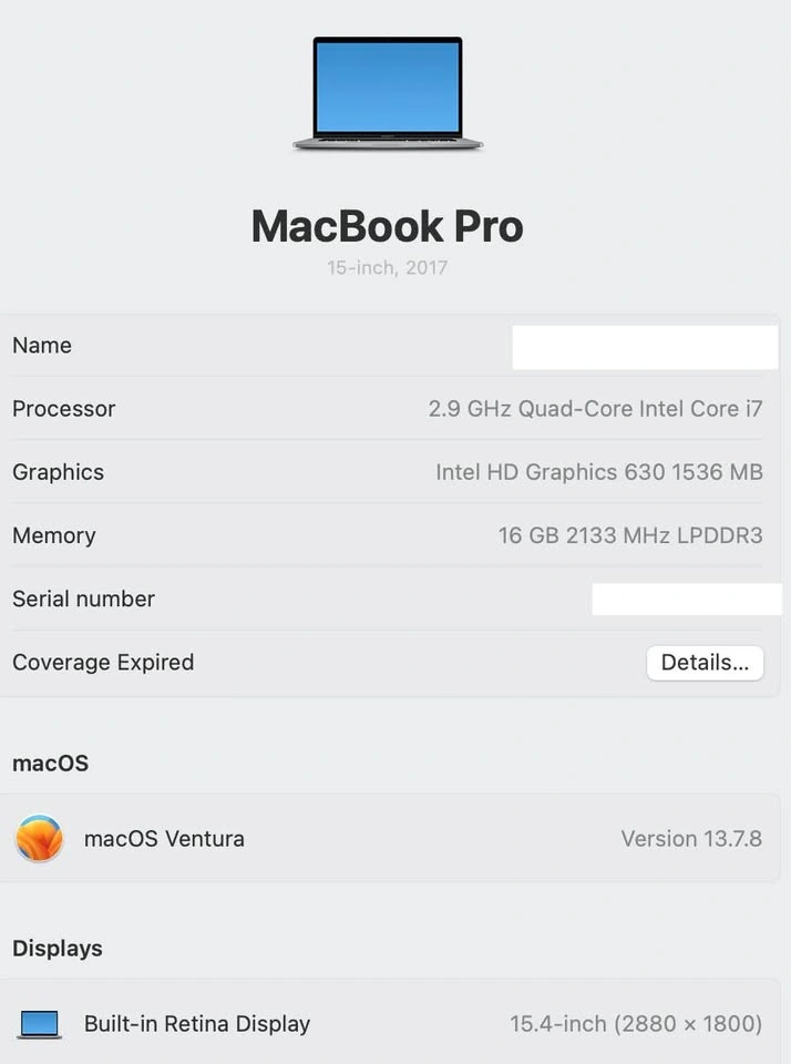 Mac Book Pro 15" 2.9 GHz i7, 16GB RAM - photo 3