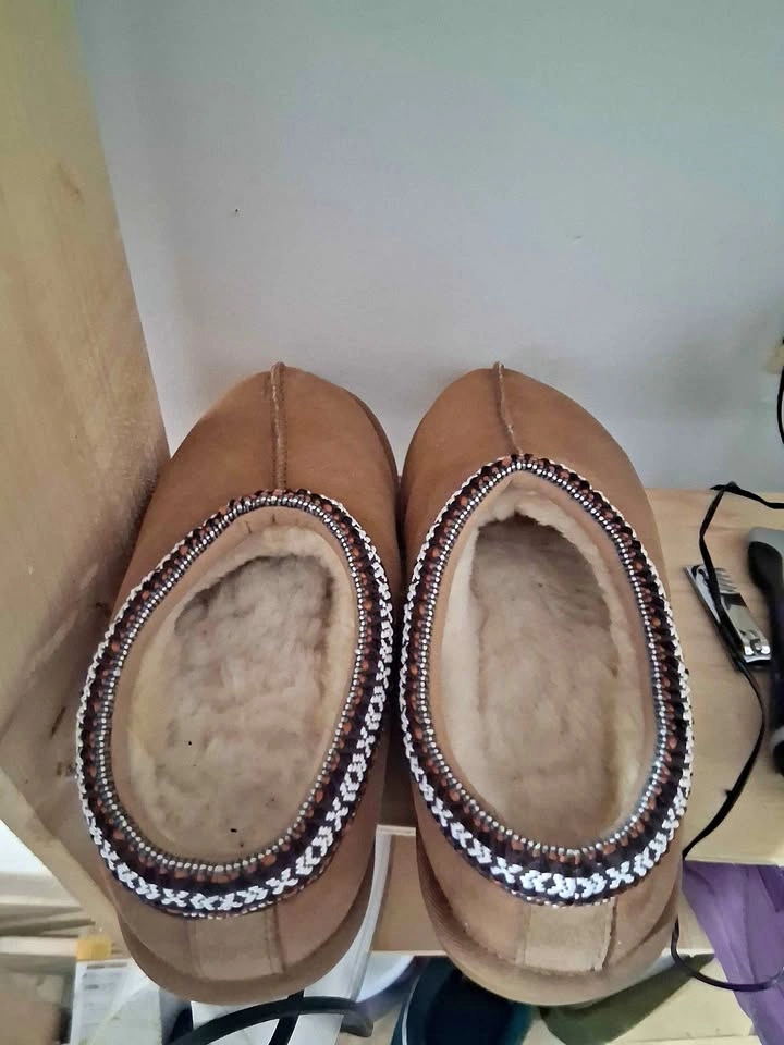 Brown Fur Lined Slippers