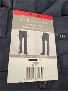 Ted Baker Straight Fit Pants 34x30 Dark Blue