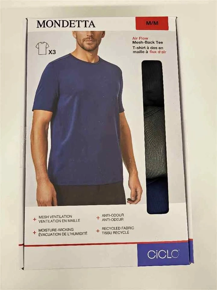 MONDETTA 3PC Mesh Back T-shirts (Medium)