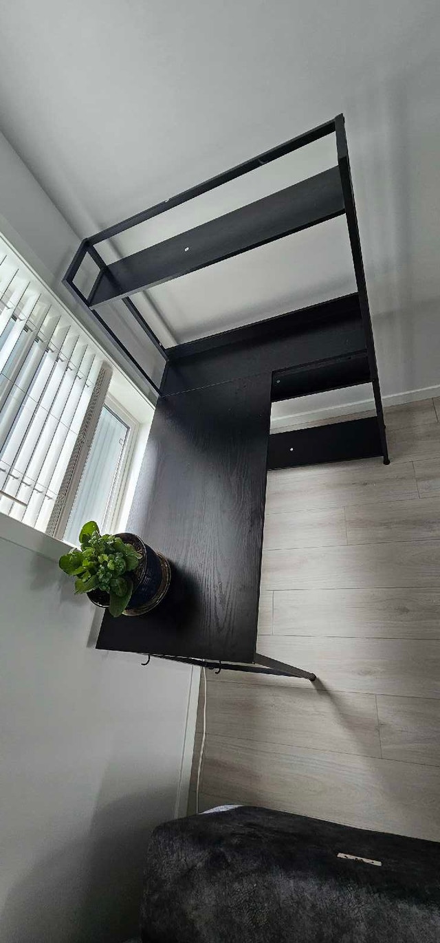 Black Corner Desk with Shelving - photo 2