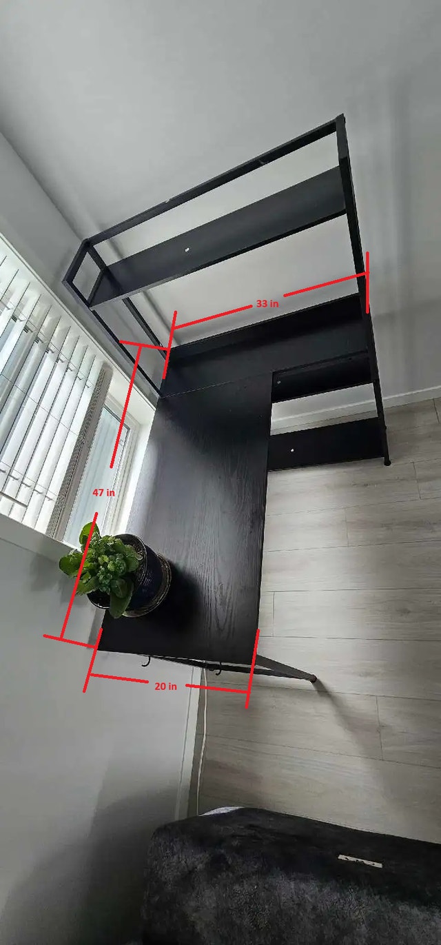 Black Corner Desk with Shelving - photo 3