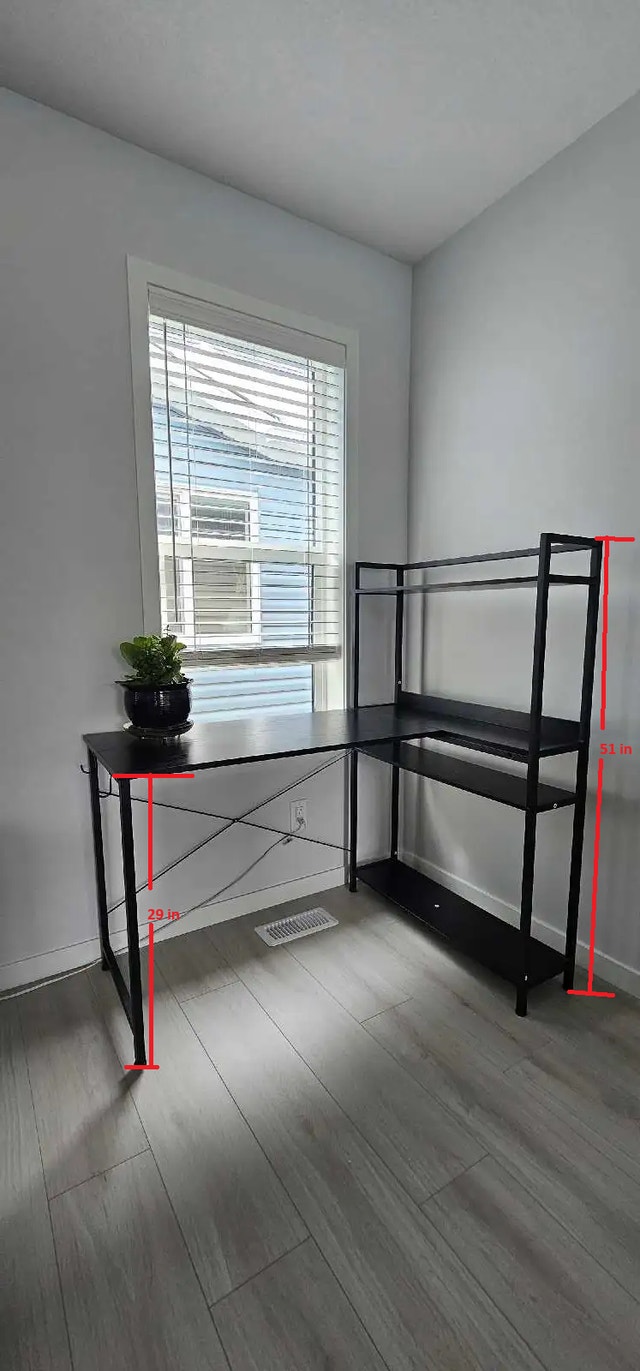 Black Corner Desk with Shelving - photo 4
