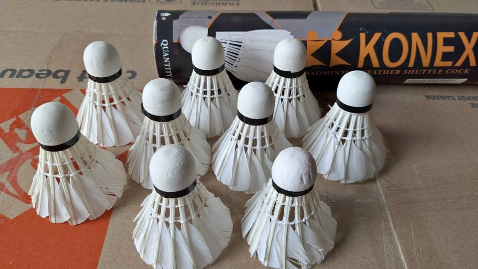Feather Badminton Shuttlecocks - 9 pcs