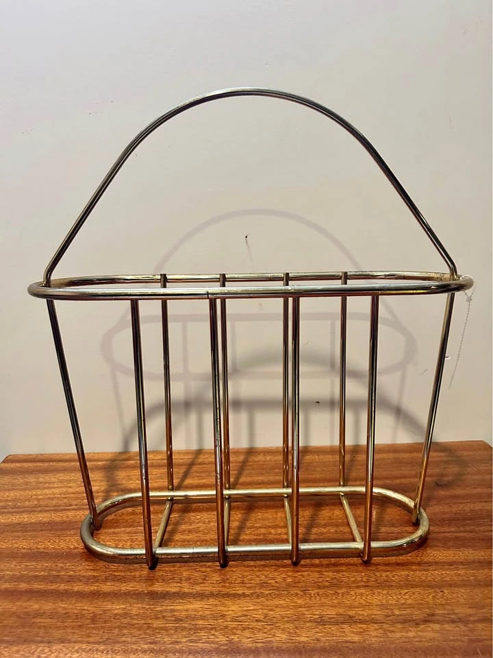 Vintage Mid Century Style Brass Plated Magazine Holder