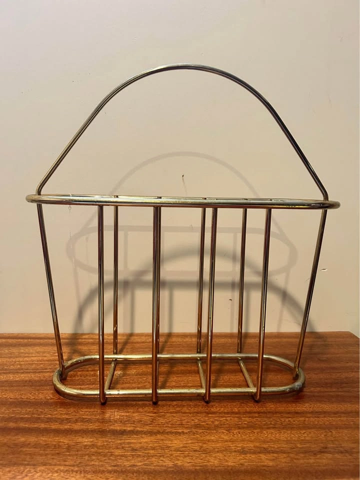 Vintage Mid Century Style Brass Plated Magazine Holder - photo 2
