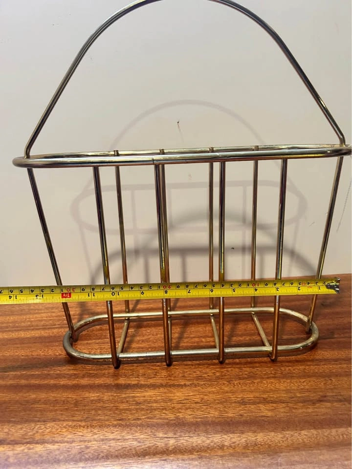 Vintage Mid Century Style Brass Plated Magazine Holder - photo 3