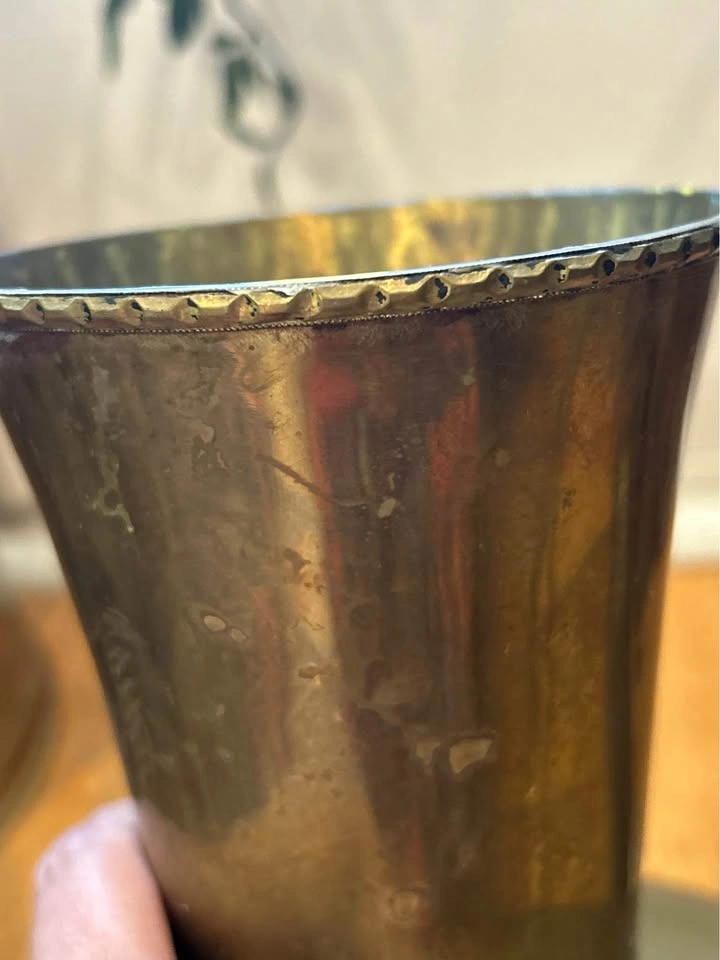 Vintage Handmade Large Genuine Brass Vase - photo 2