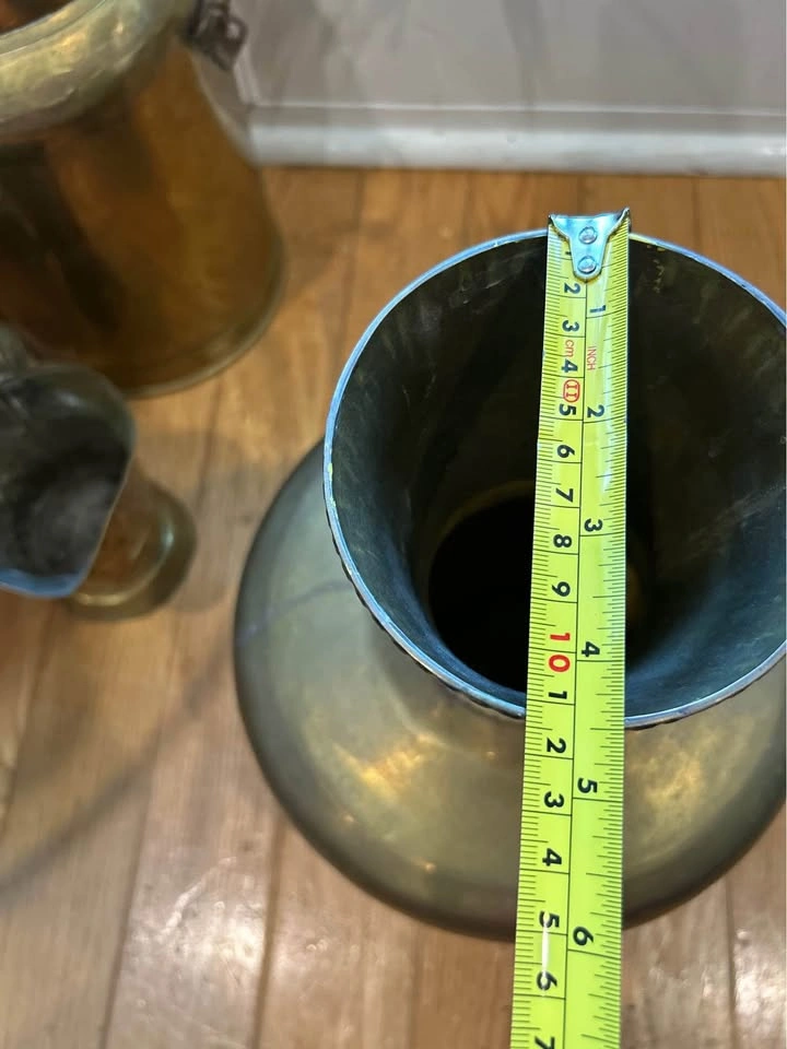 Vintage Handmade Large Genuine Brass Vase - photo 3