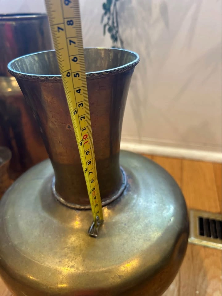 Vintage Handmade Large Genuine Brass Vase - photo 4