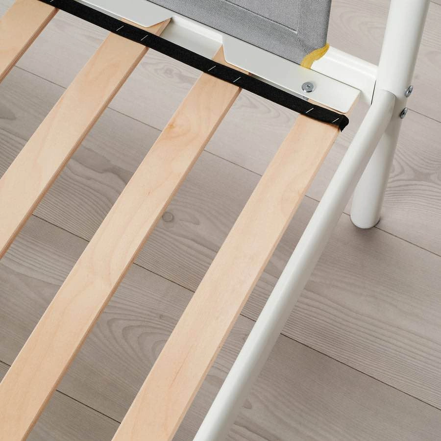 Bunk bed frame, white/light gray, Twin with Foam mattress - photo 5