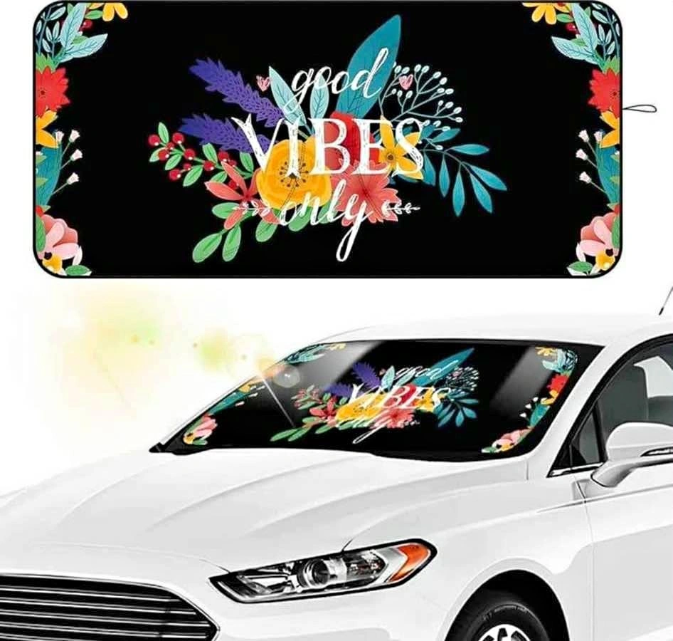 New foldable car sunshade with storage