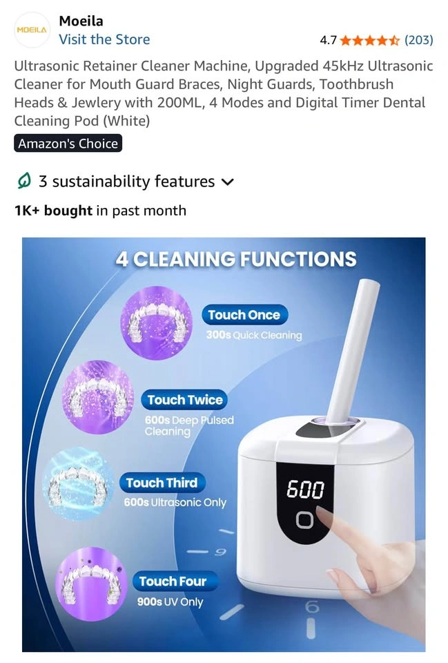 Ultrasonic Retainer / Jewelry Cleaner - photo 4