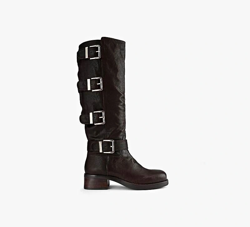 Real Leather Moto Boots (New) Size W10