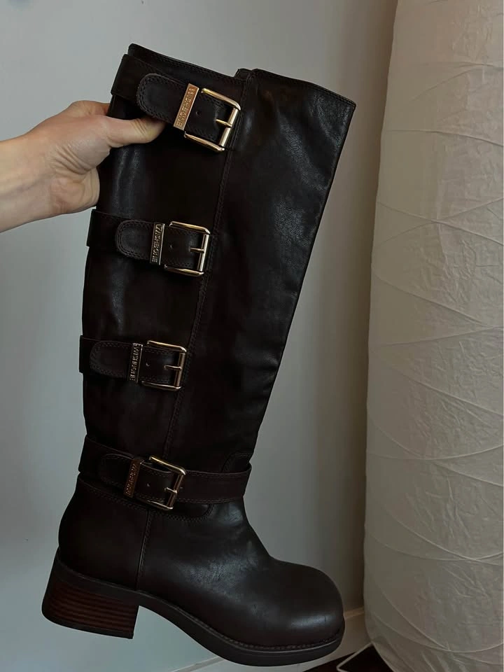 Real Leather Moto Boots (New) Size W10 - photo 2