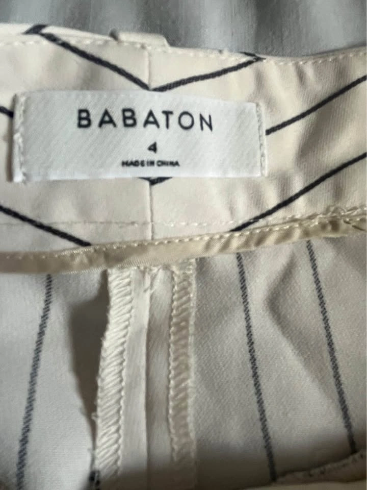 Aritzia BABATON Pinstripe Wide Leg Pants Size 4 - photo 3