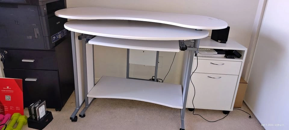 Modern White Corner Computer Desk