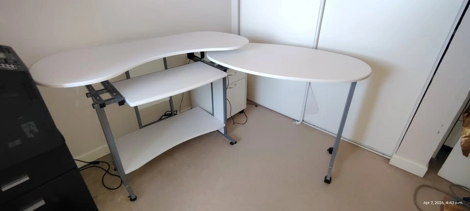 Modern White Corner Computer Desk - photo 2