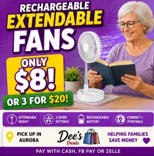 Rechargeable Extendable Fans only $8!! - photo 2