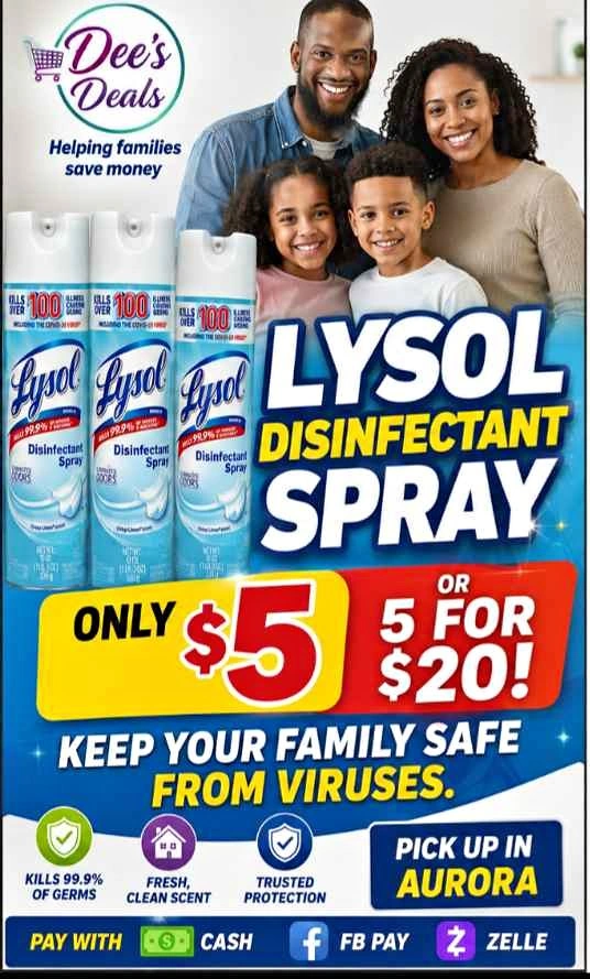 Lysol Disinfectant Spray - $5 each or 5 for $20