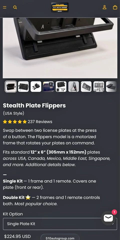 Motorized License Plate Flipper (180° Rotation)