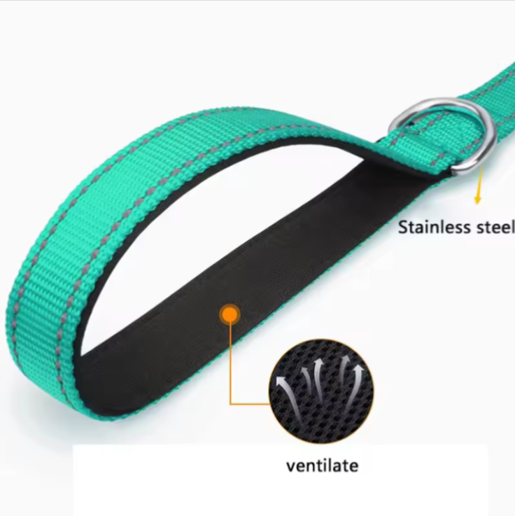 Reflective Dog Leash Adjustable Nylon Walking Lead - photo 5
