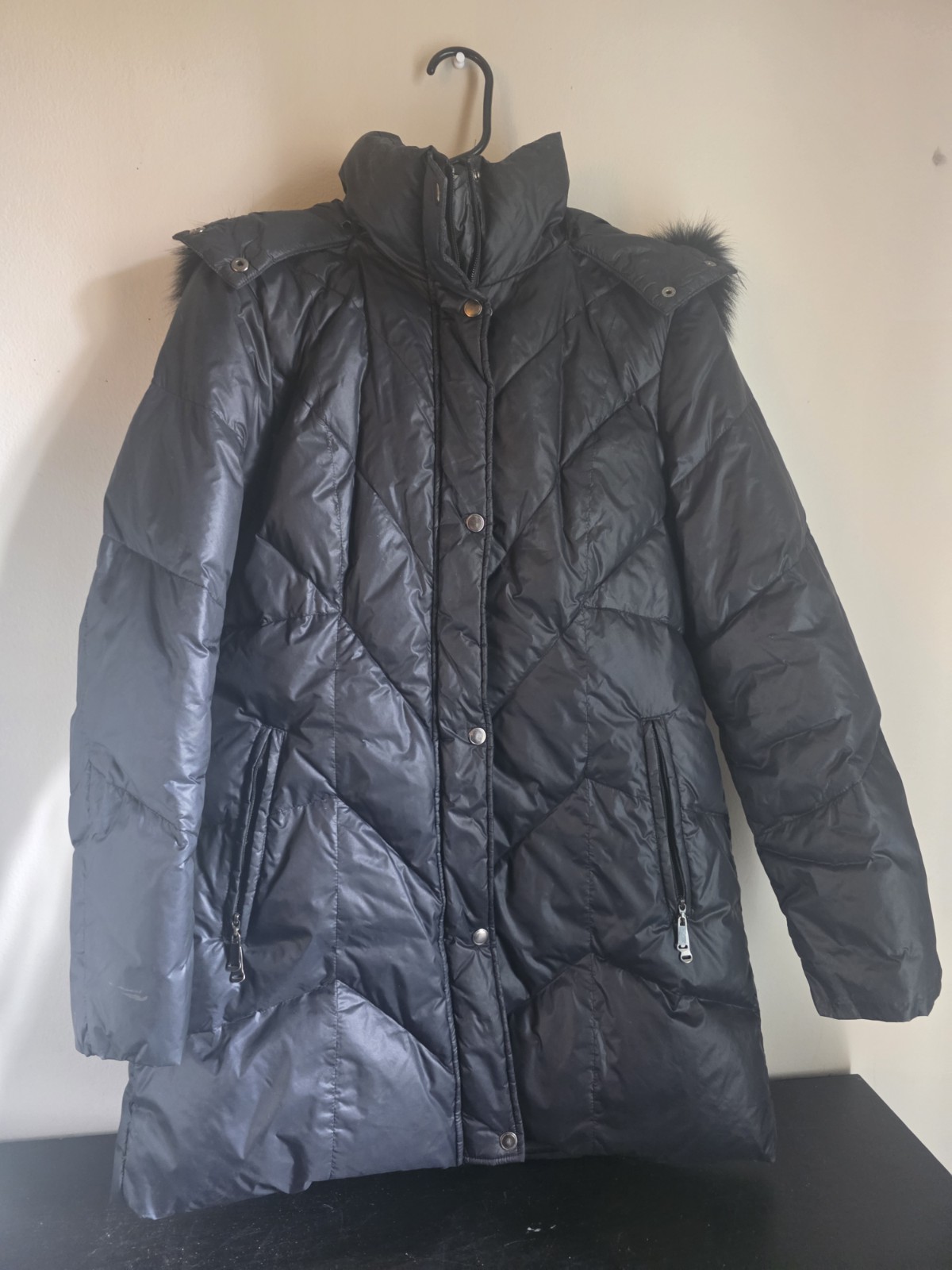 Utex Canada Women's Black Quilted Puffer Winter Coat Jacket Faux